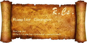 Rumpler Csongor névjegykártya